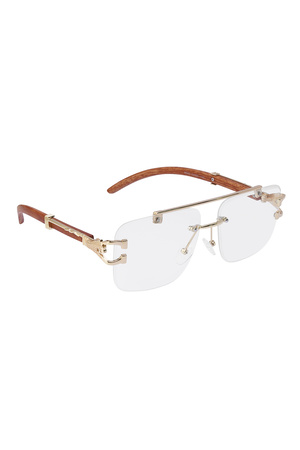Sunglasses Wooden Details Leopard Transparent h5 