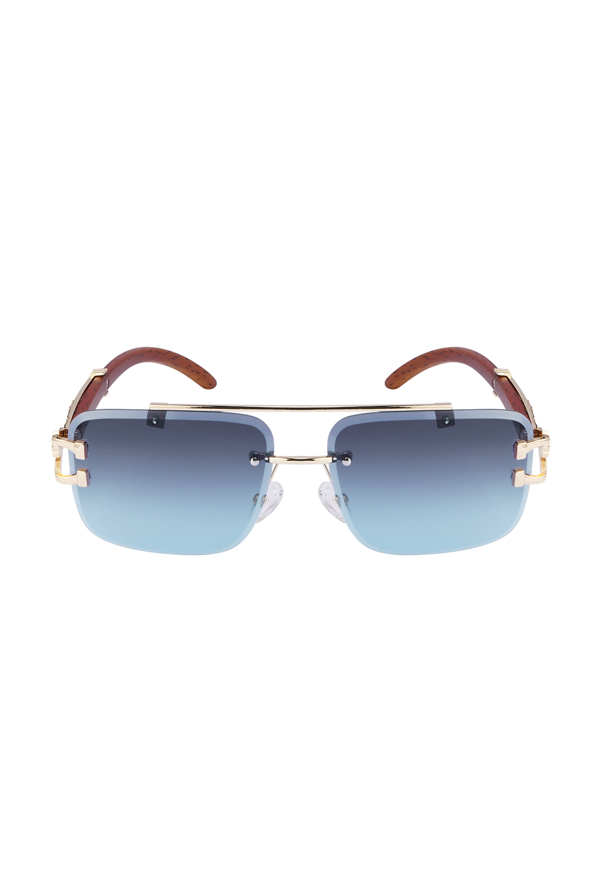 Sonnenbrille Holzdetails Leopard Blau h5 Bild2