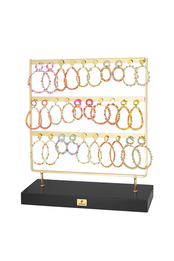 Pendientes display perlas de vidrio multi - oro