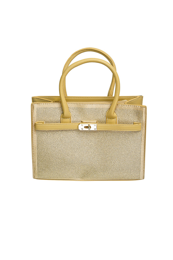 Handbag lock rhinestone - gold 