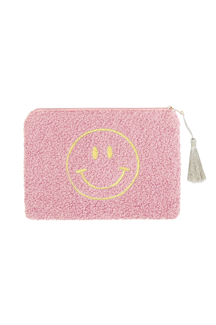 Make-up bag teddy smiley - pink 