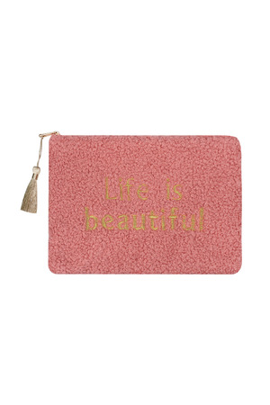 Trousse de maquillage teddy life is beautiful rose h5 