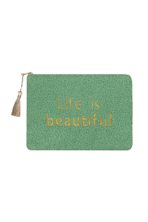 Make-up bag teddy life is beautiful green h5 