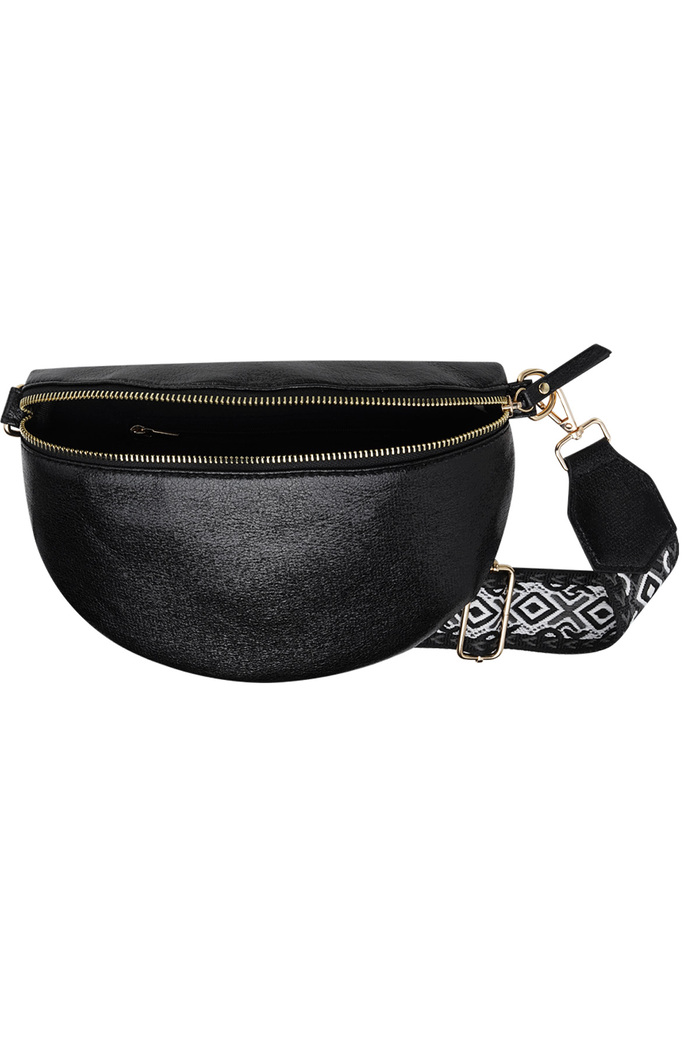 Shoulder bag with unique strap - black Picture9