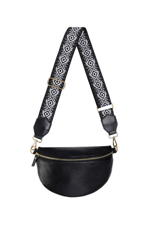 Shoulder bag with unique strap - black h5 