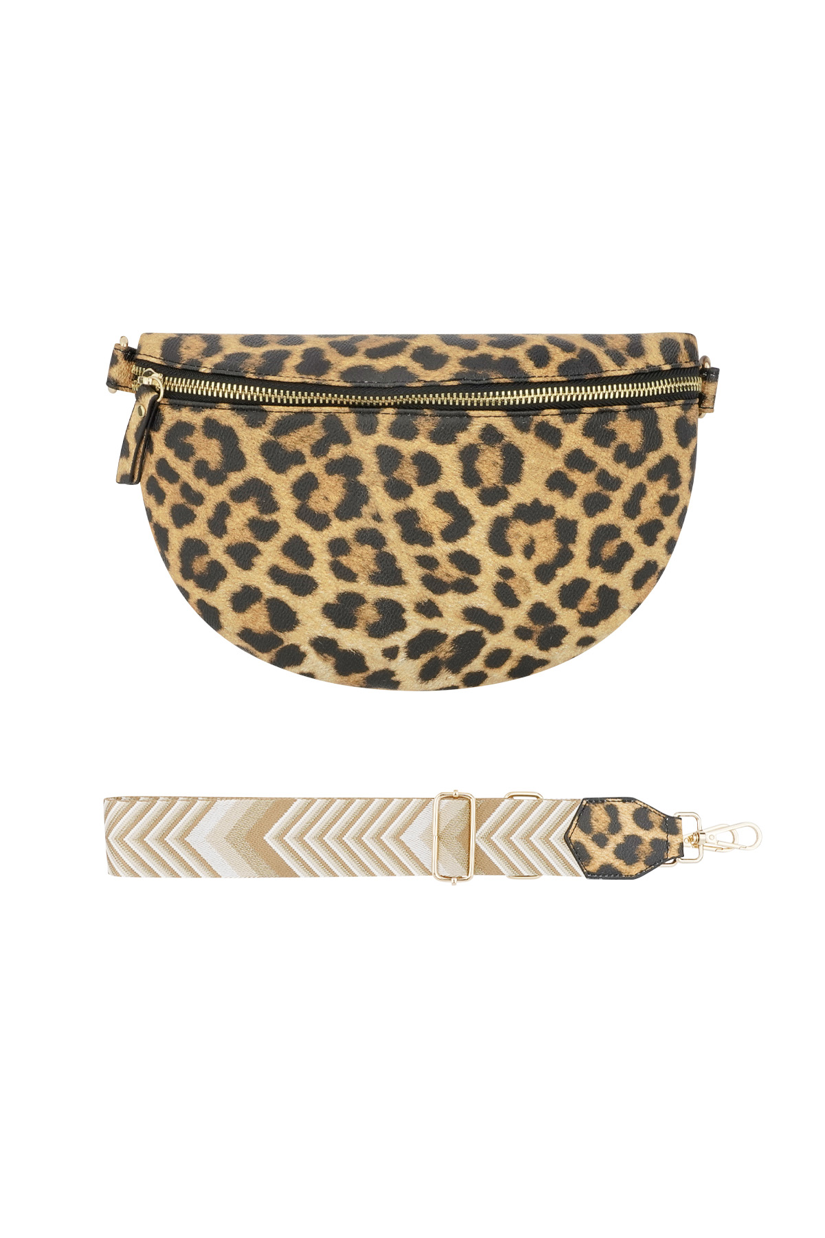 Borsa a tracolla con stampa leopardata - marrone scuro h5 