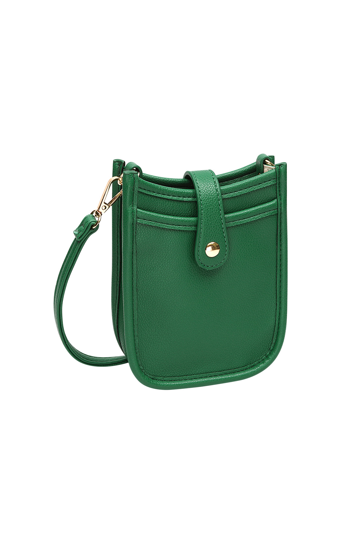 City bag with button green 2