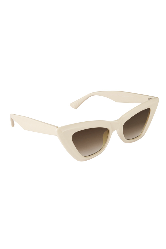 Sunglasses cat eye trendy - cream 