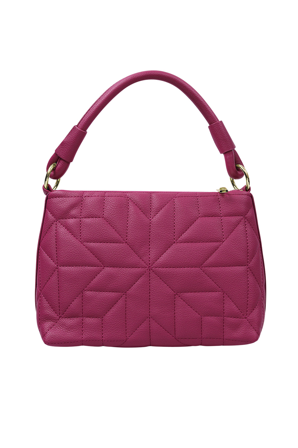 Stitched handbag fuchsia 2