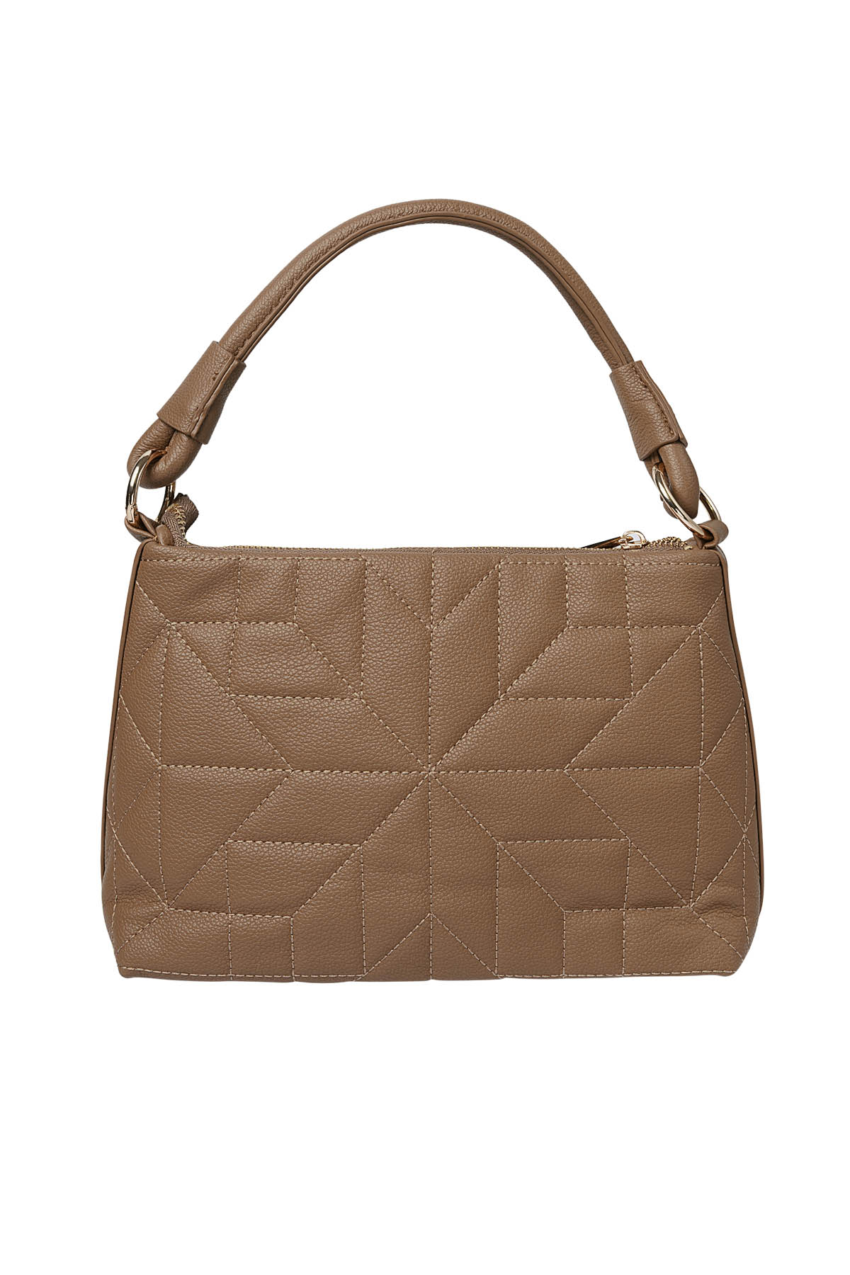 Stitched handbag brown 2