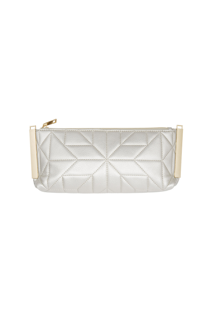 Stitched clutch with gold hardware - gold 