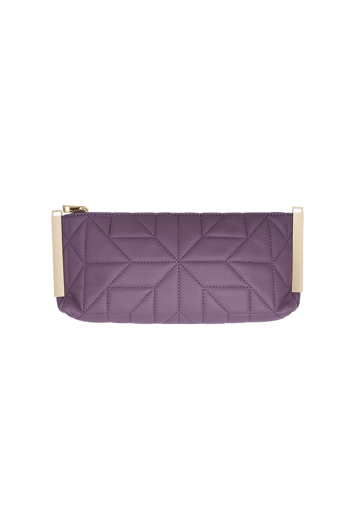 Stitched clutch with gold hardware - purple h5 