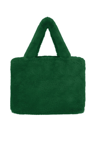 Faux fur city bag large - green h5 