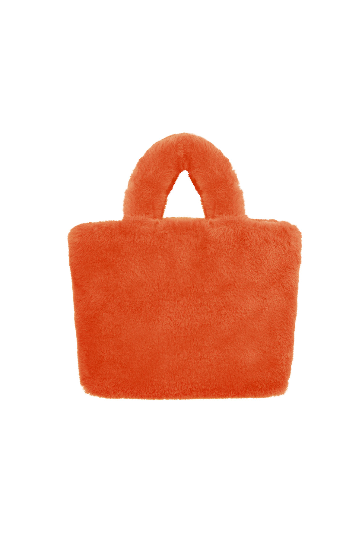 Faux fur city bag small - orange