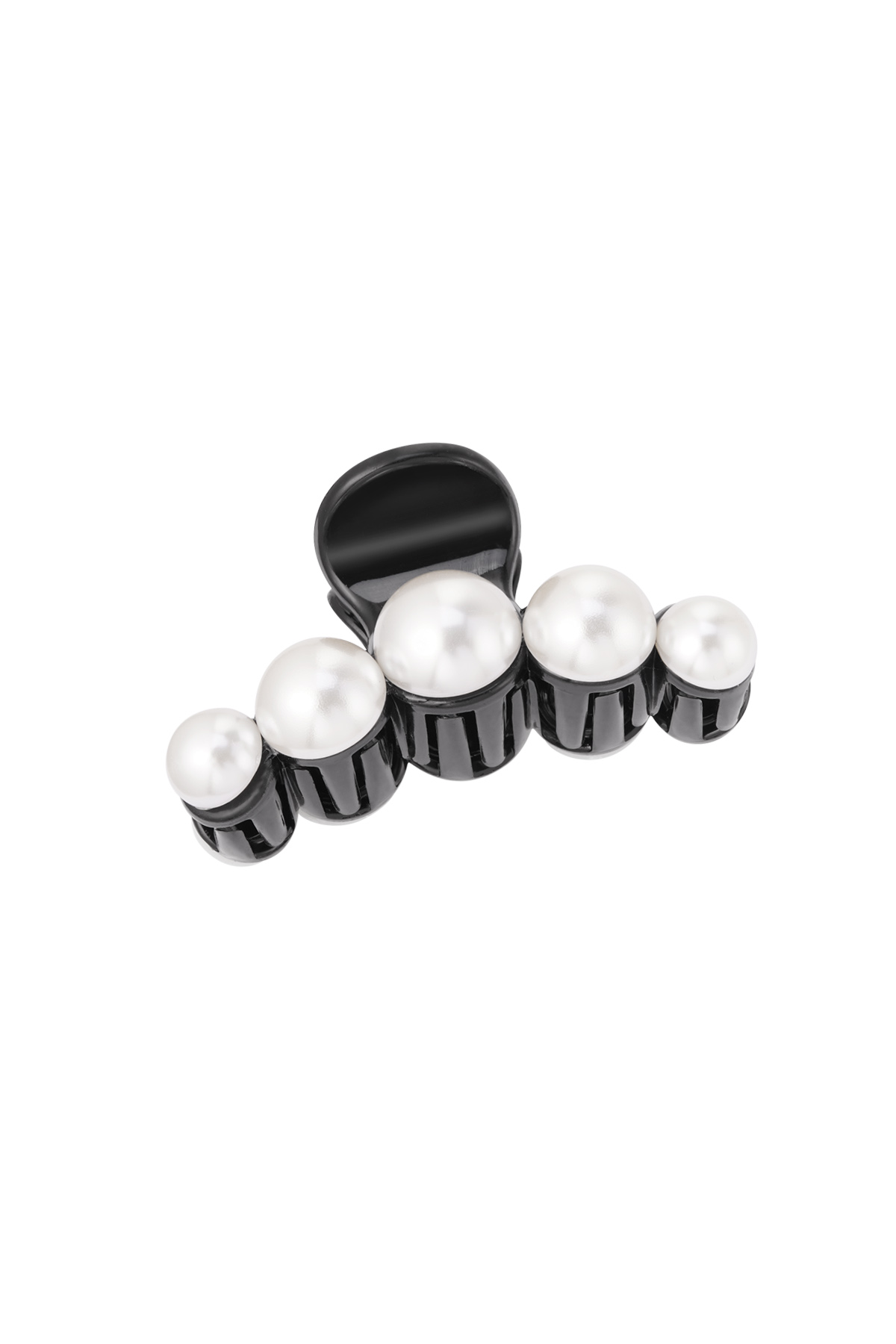 Hair clip large pearls - black 2