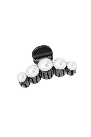 Hair clip large pearls - black h5 