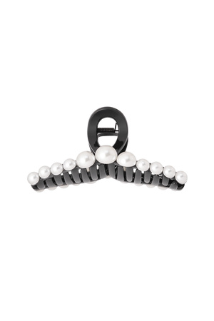 Haarspange kleine Perlen - schwarz h5 