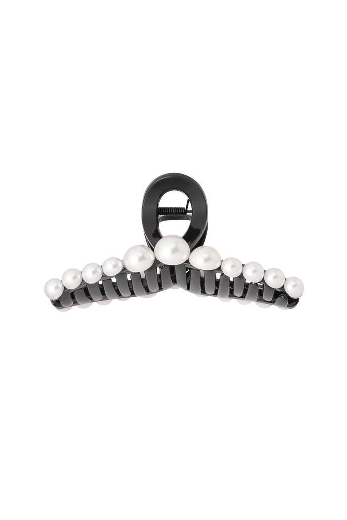 Hair clip small pearls - black 