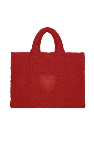 Teddy shopper with heart - red h5 