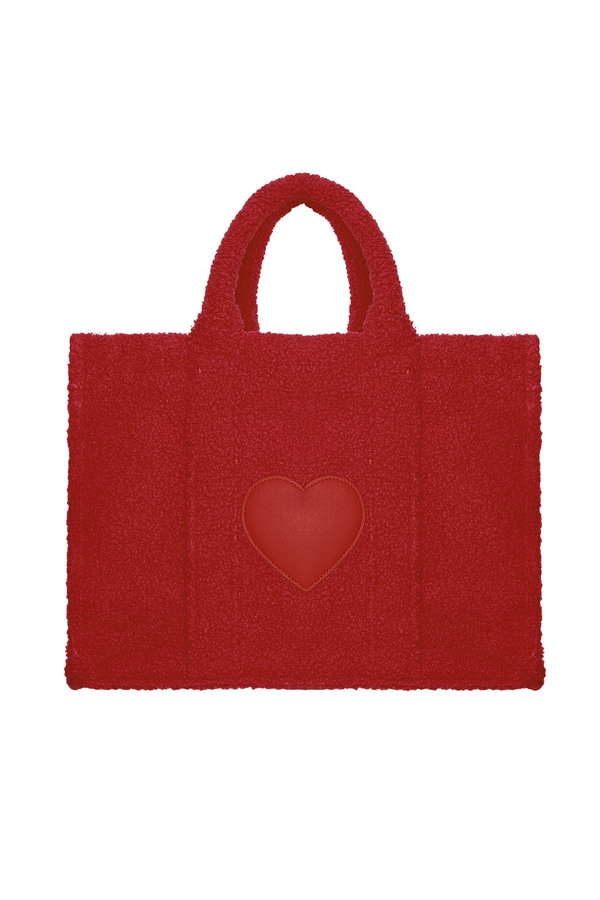 Teddy shopper with heart - red