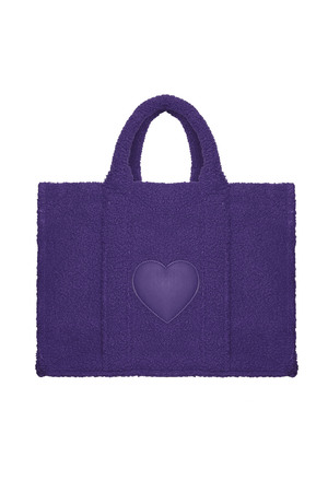 Teddy shopper with heart - purple h5 