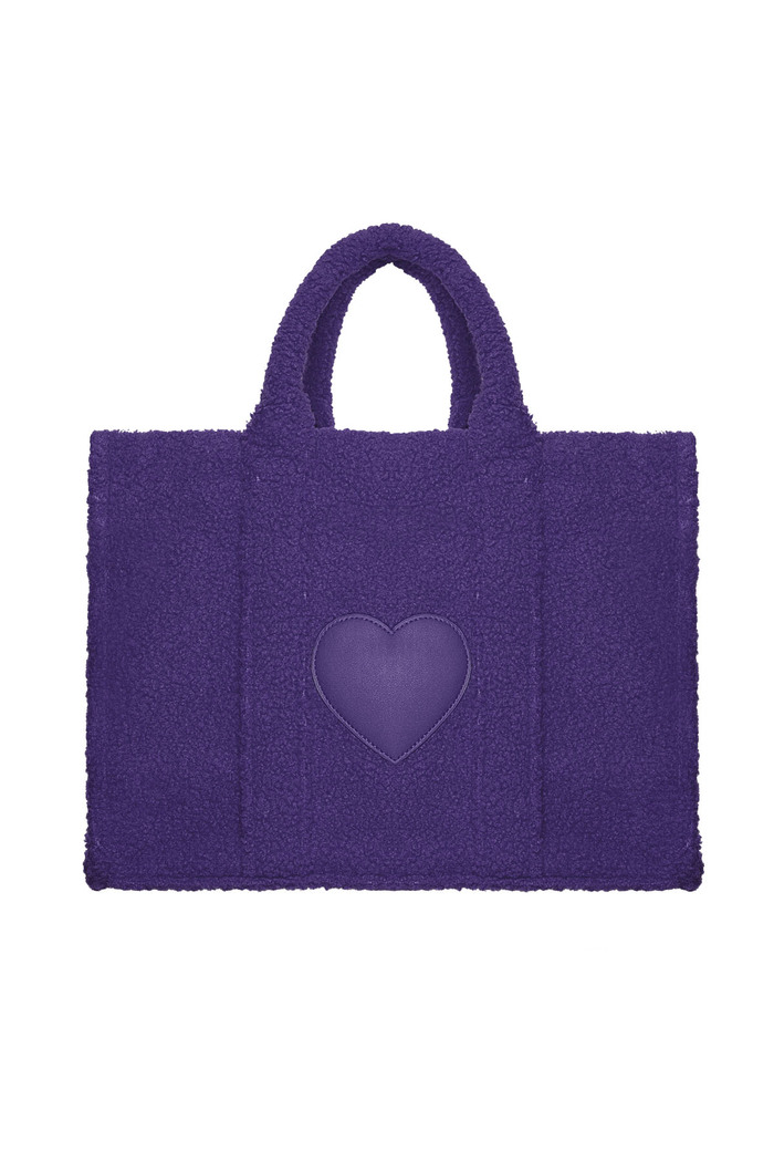 Teddy shopper with heart - purple 