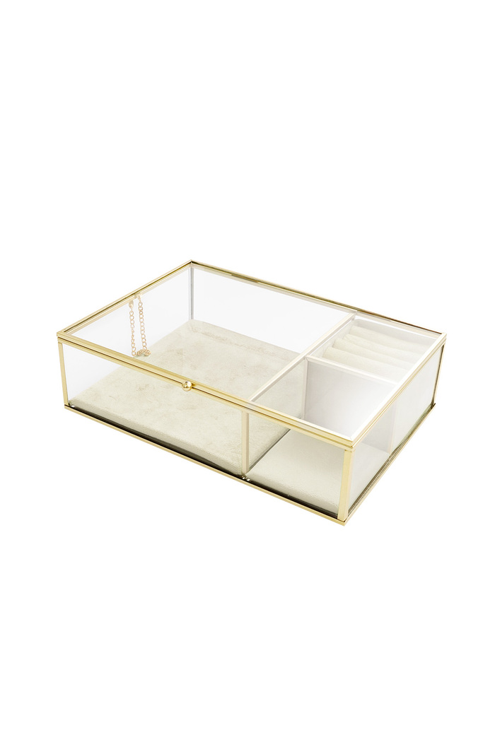 Glass three-compartment display - white Picture2