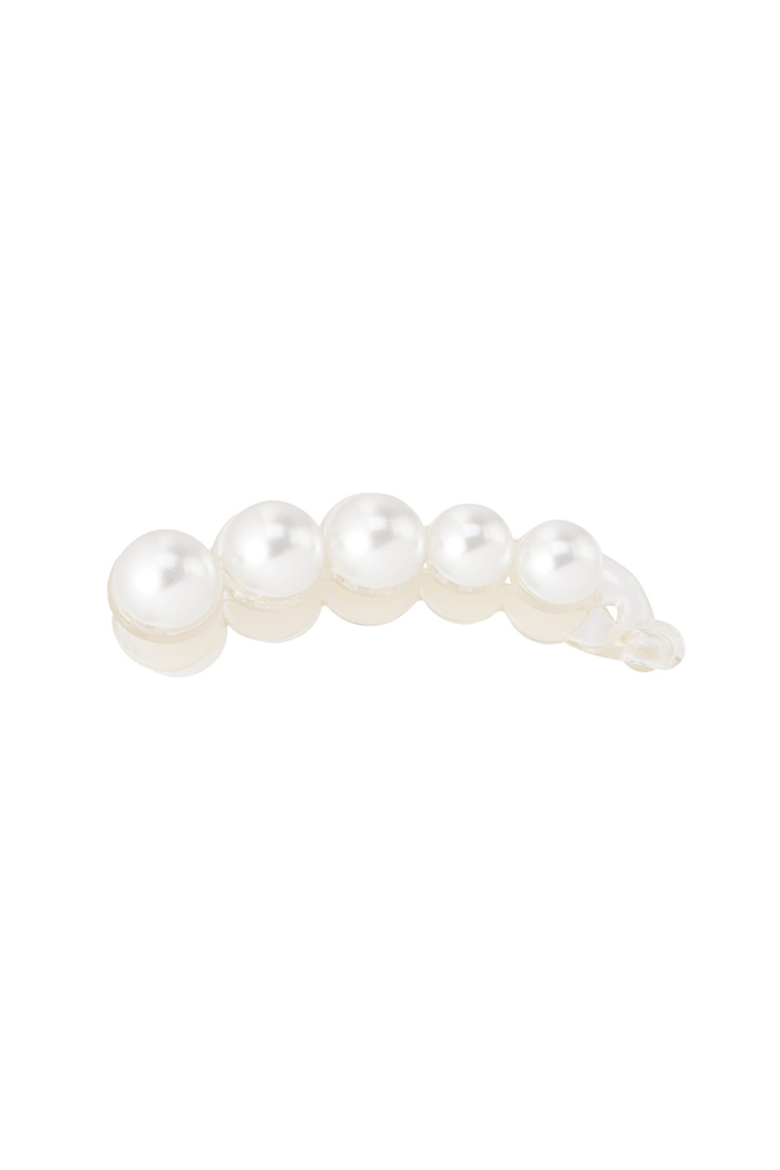 Hair clip pearls white 
