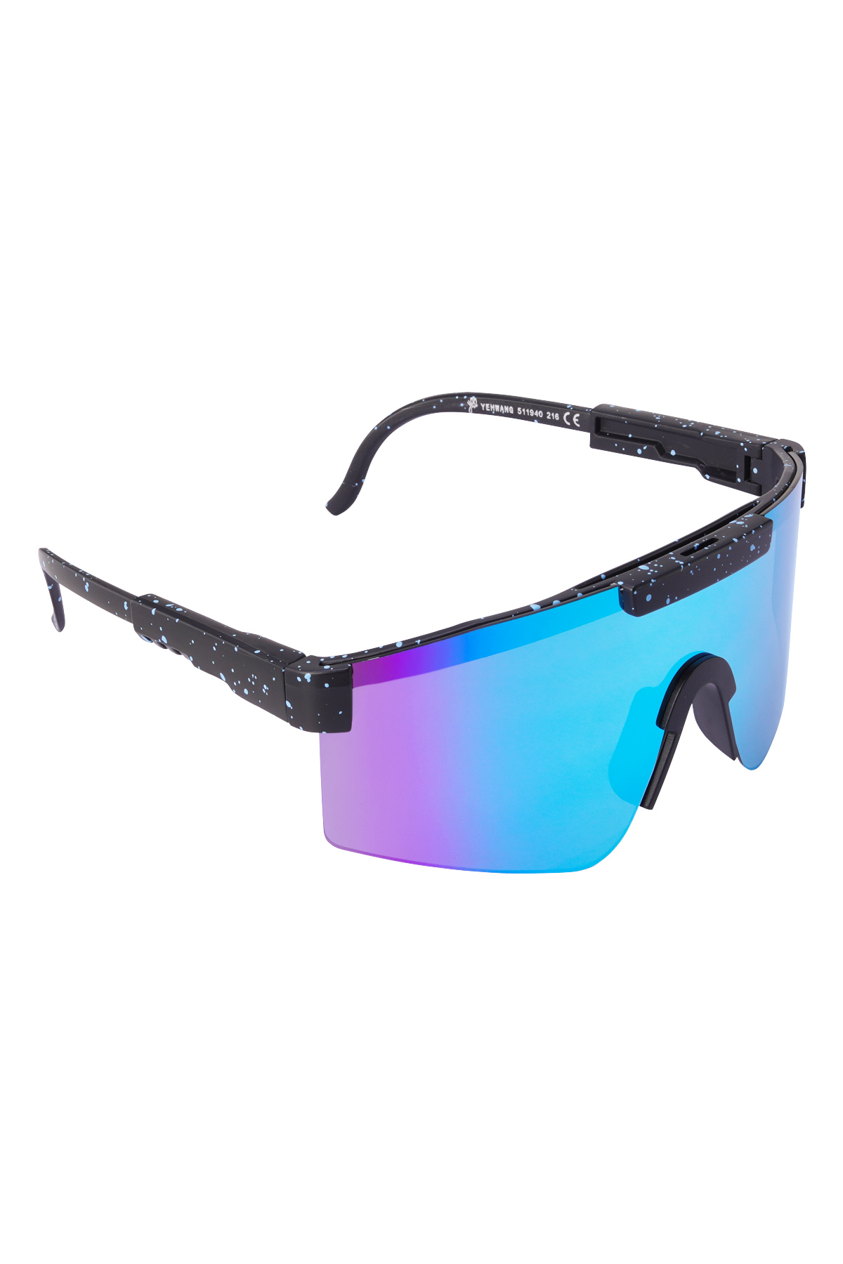 Gafas de sol con lentes de colores estampados - negro 