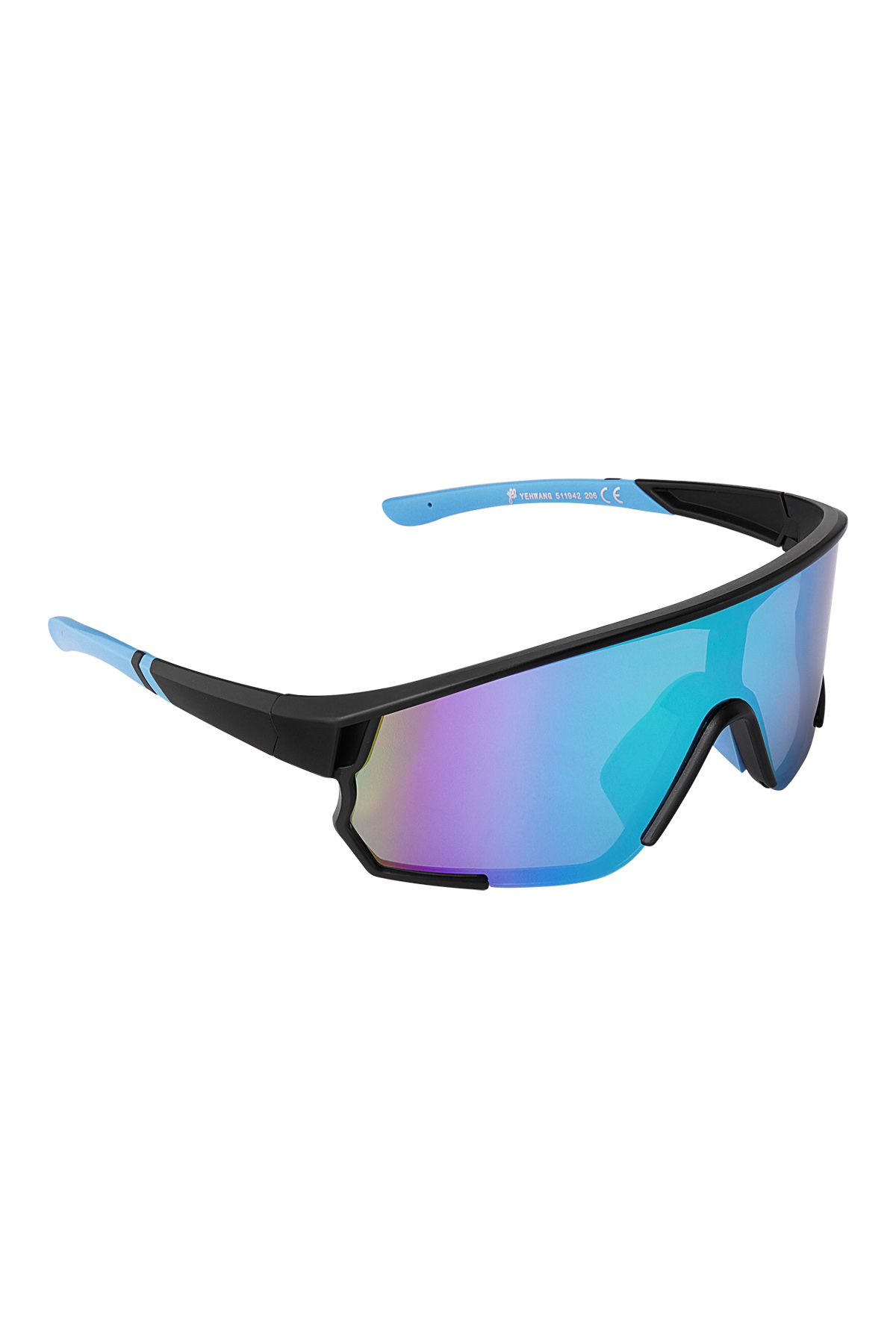 Sonnenbrille mit farbigen Gläsern – schwarz/blau 