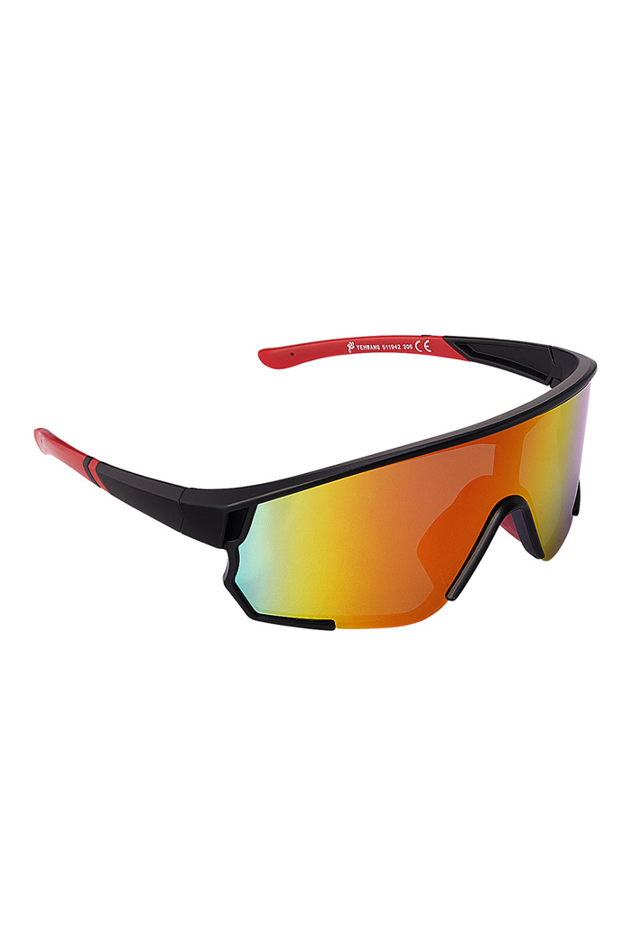 Gafas de sol con lentes de colores - negro/rojo 