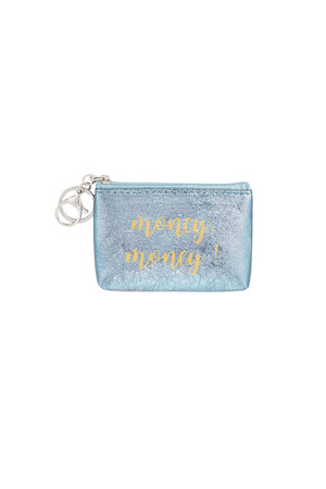Keychain wallet metallic money money - blue h5 