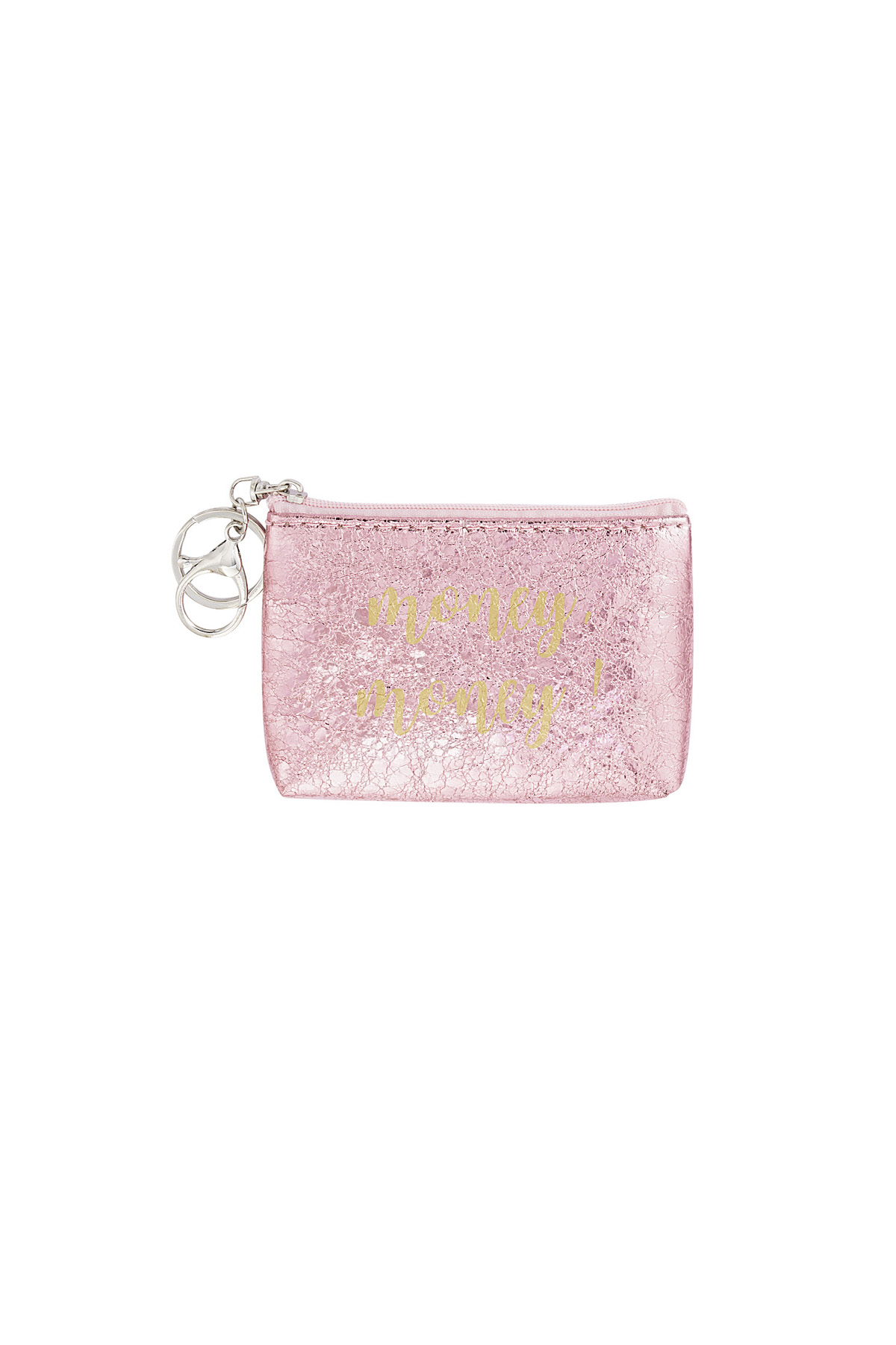 Keychain wallet metallic money money - pink
