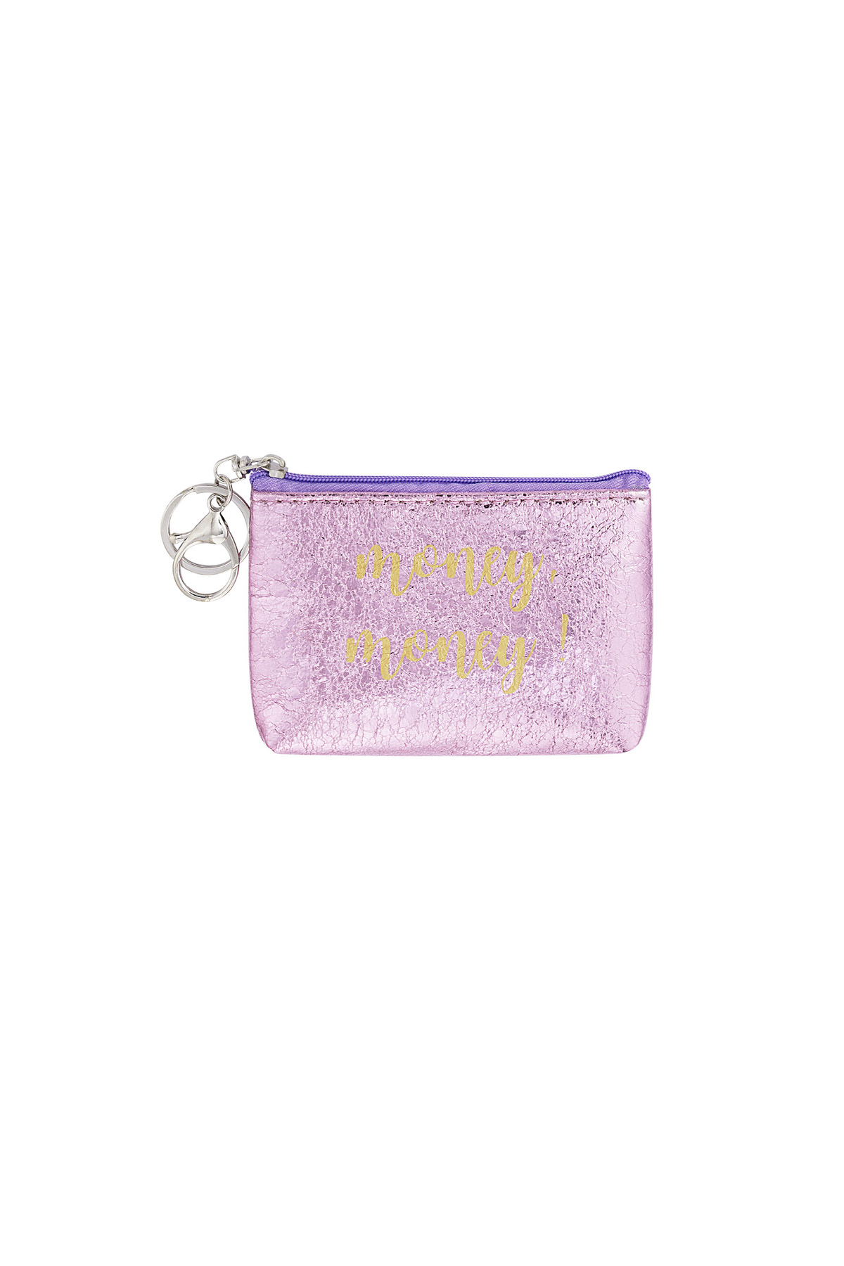 Keychain wallet metallic money money - lilac 