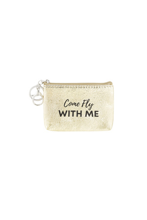 Keychain wallet metallic come fly with me - gold h5 