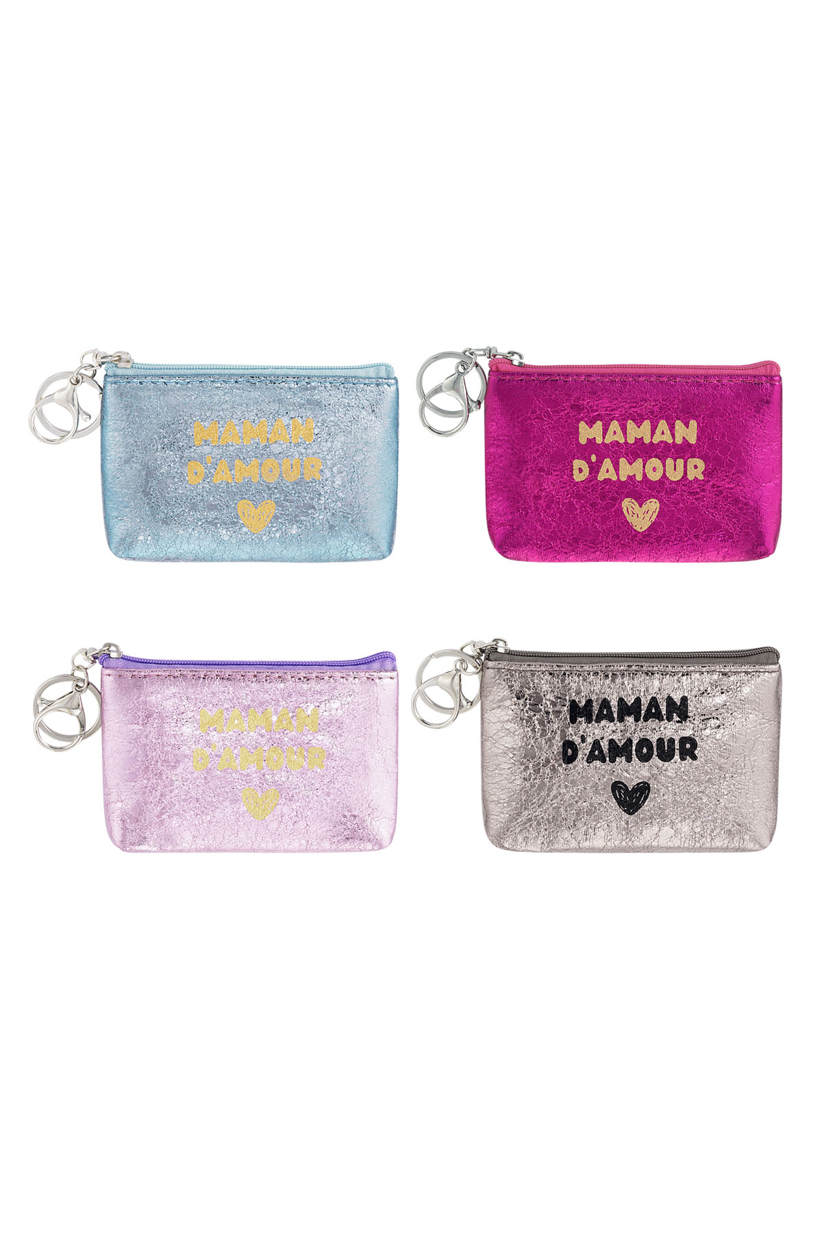 Keychain wallet metallic maman d'amour - silver h5 Picture2