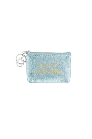Keychain wallet metallic come fly with me - blue h5 