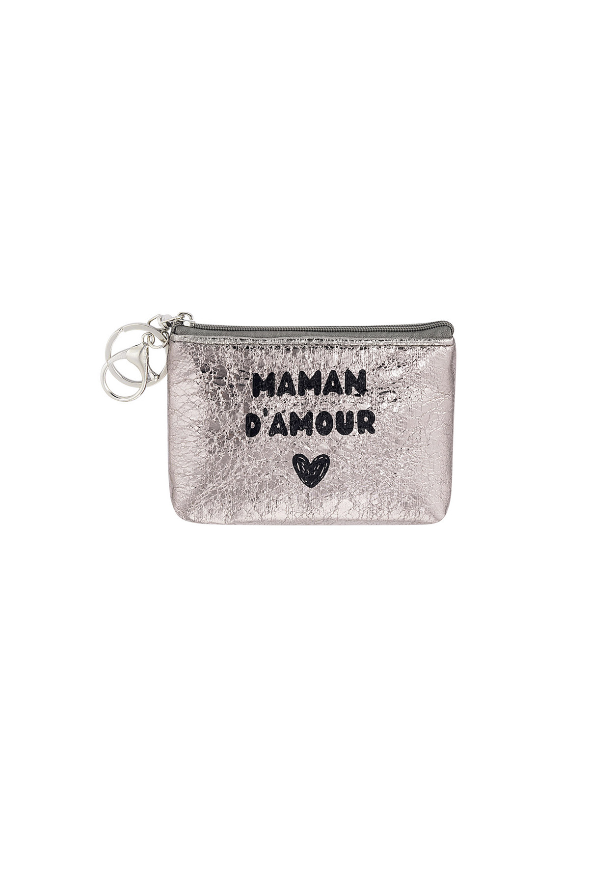 Anahtarlık cüzdan metalik maman d'amour - gümüş
