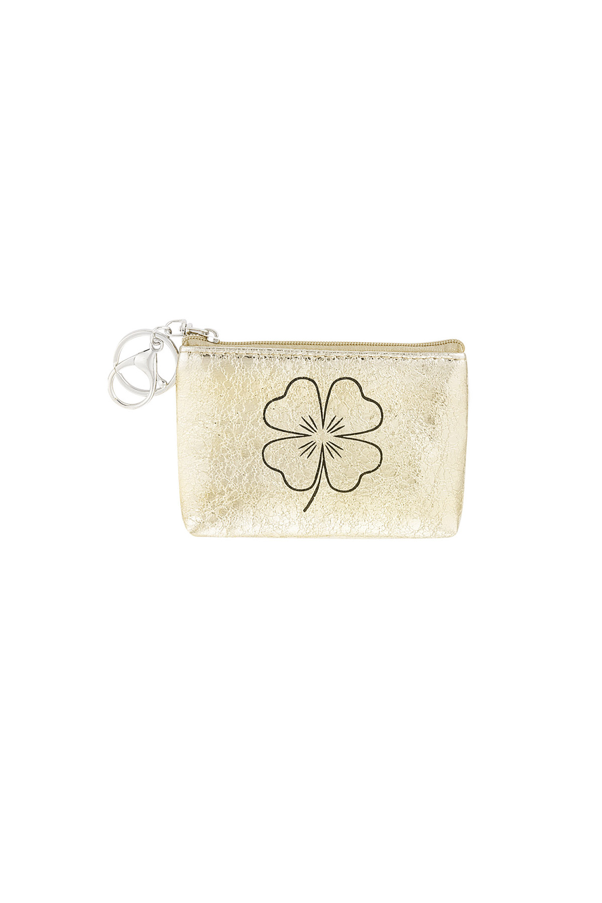 Keychain wallet metallic clover - gold