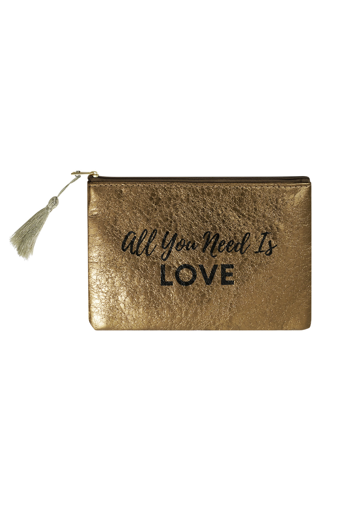 Make-up tas metallic all you need is love - bruin h5 