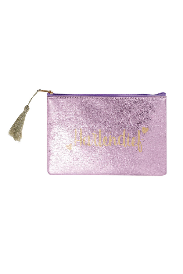 Make-up bag metallic sweetheart - lilac