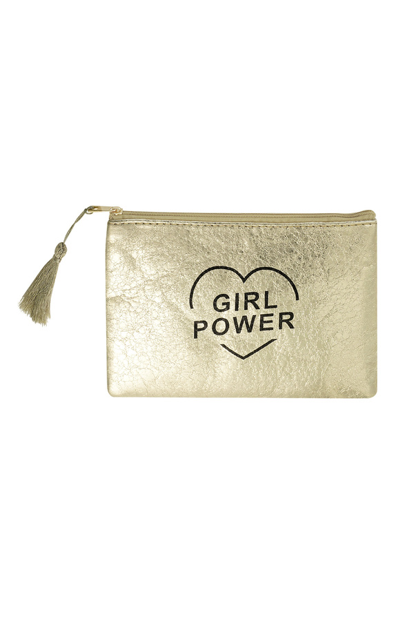 Make-up-Tasche Metallic Girl Power - Gold