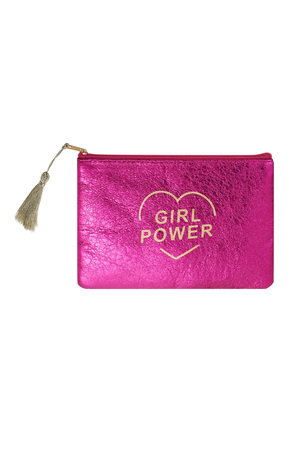 Make-up bag metallic girl power - pink h5 