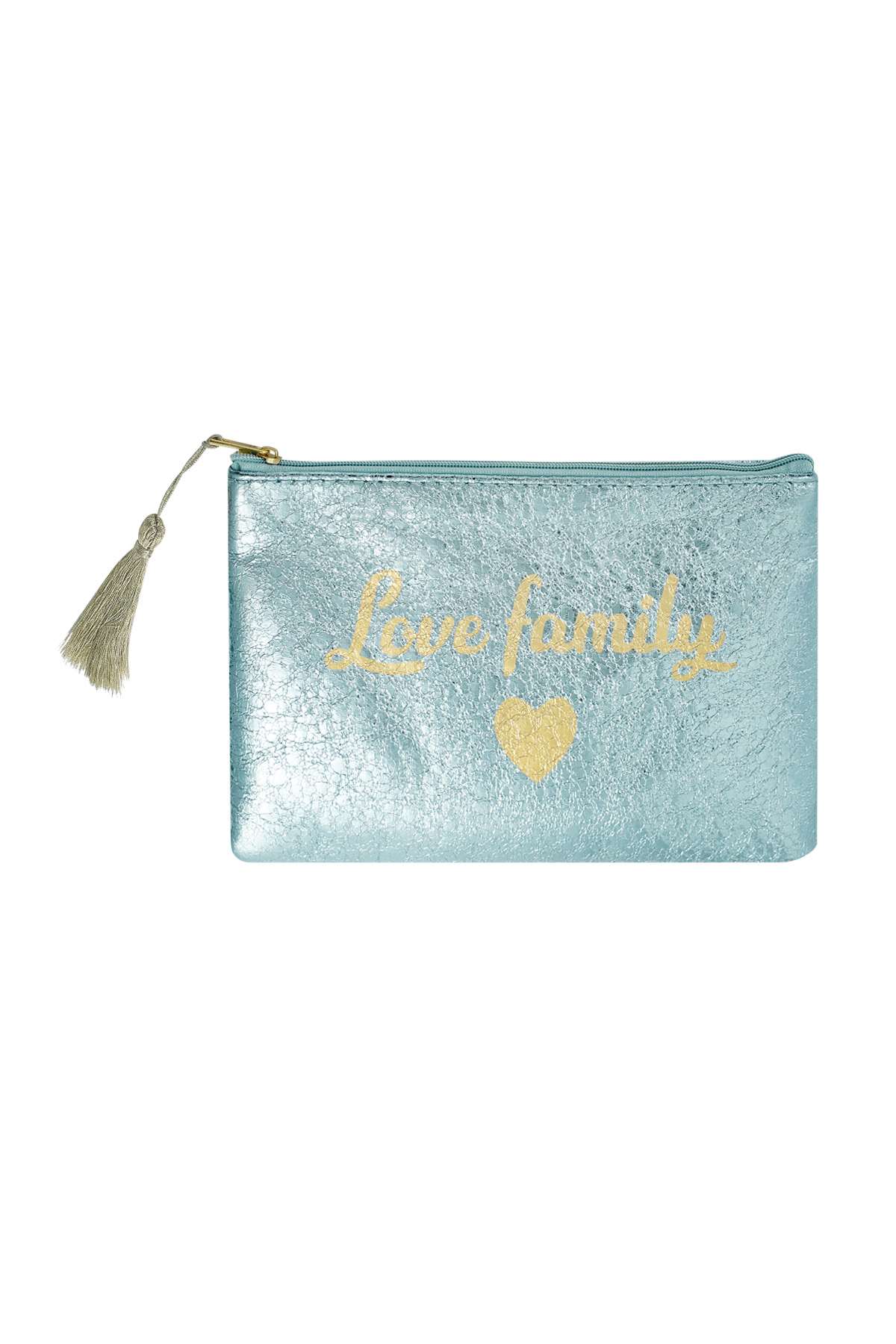 Make-up bag metallic love family - blue 2