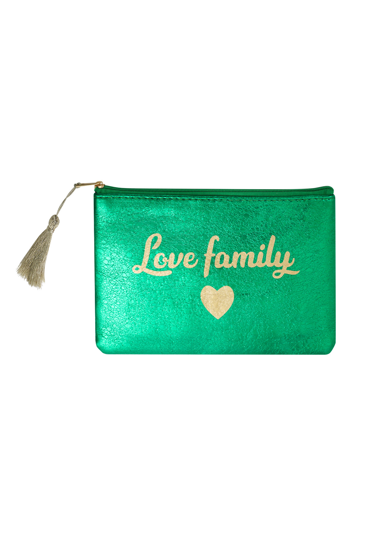 Schminktasche metallic Love Family - grün 2