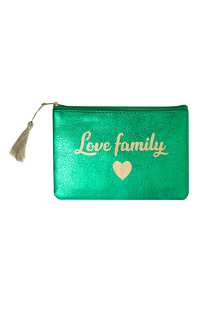 Trousse de maquillage métallisée love family - vert h5 