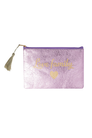 Make-up bag metallic love family - purple h5 