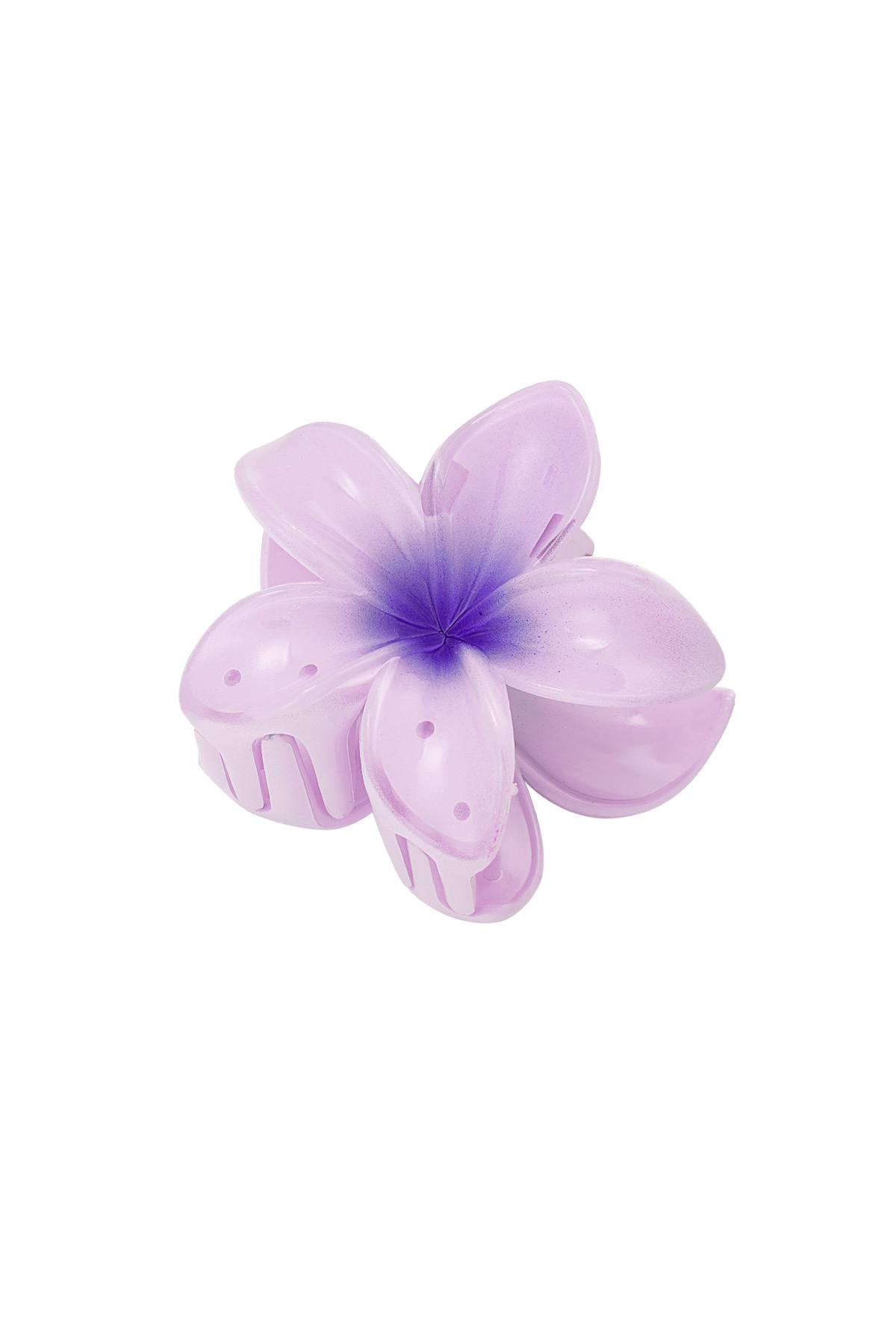 Hair clip with gradient flower Hawaii love - light pink 