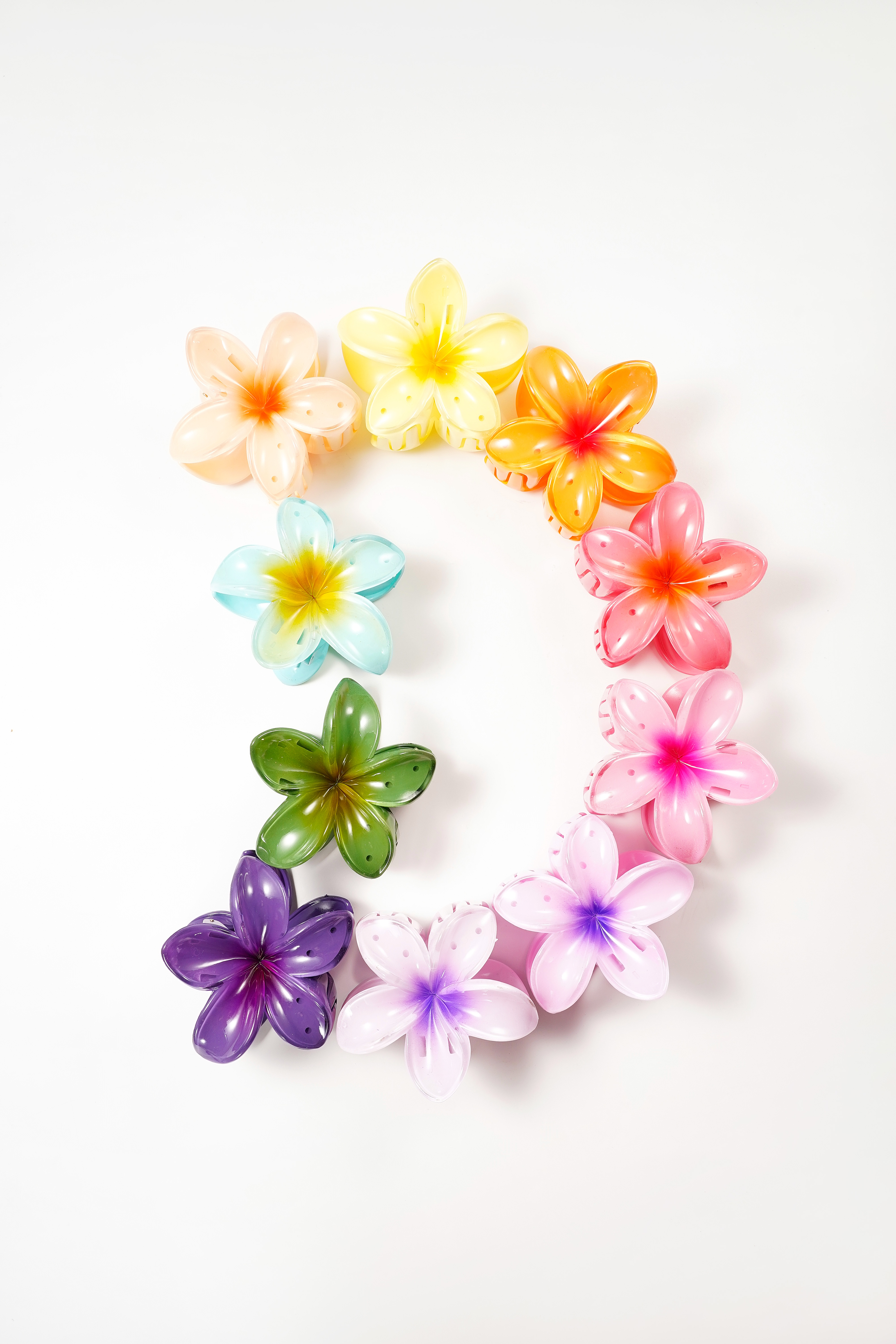 Hair clip with gradient flower Hawaii love - light pink h5 Picture5
