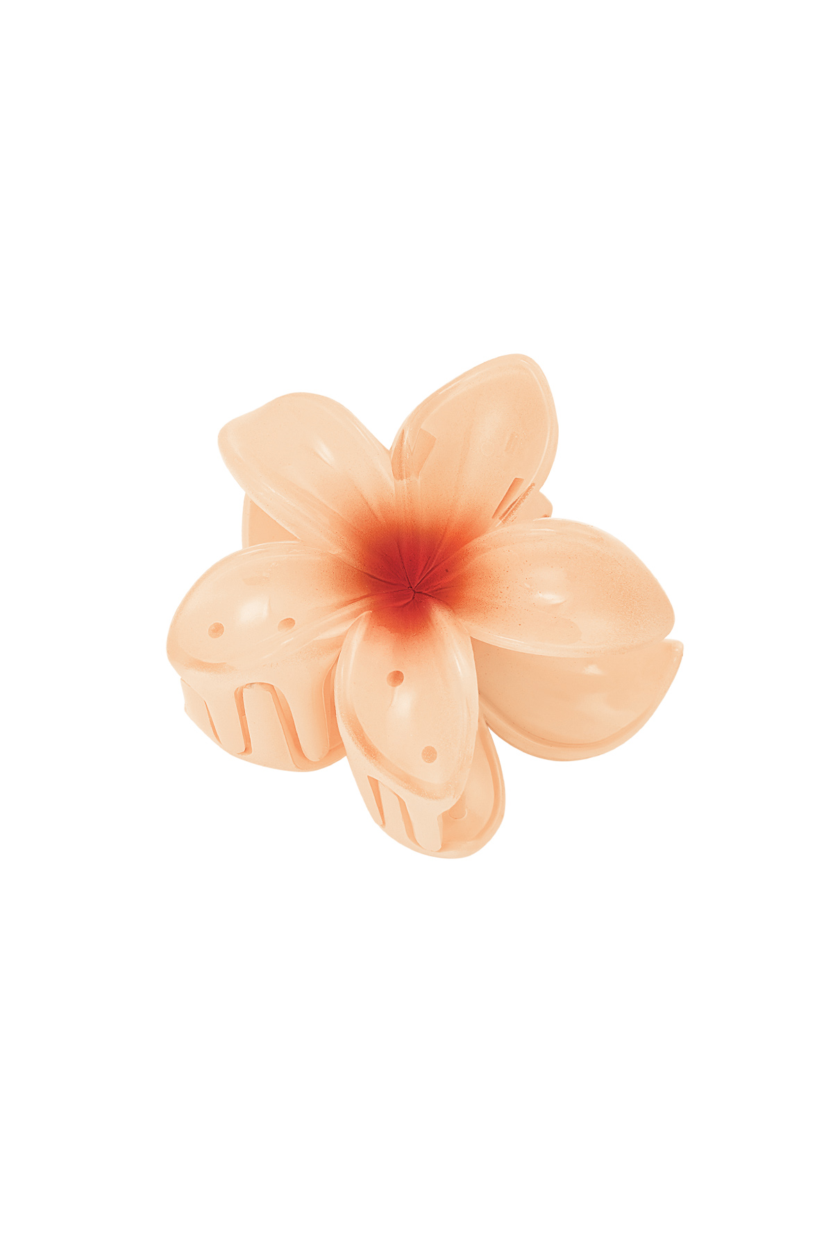 Barrette à cheveux fleur dégradé Hawaii love - orange clair